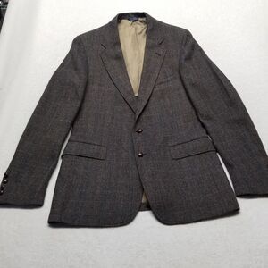 Cricket Club Mens 40R Sport Coat Herringbone Brown Wool 2 Button Notch Lapel Vtg